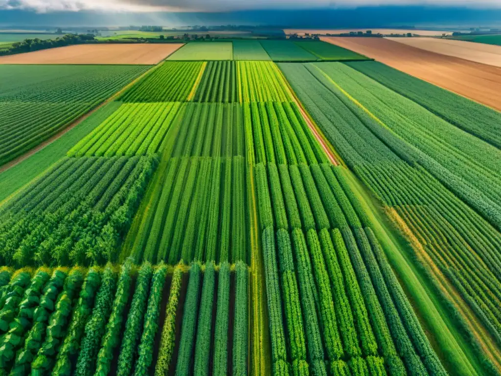 Campo agrícola de precisión con tecnología GNSS en acción Agricultura de Precisión con GNSS: Campos verdes y ordenados con tecnología GNSS en operación, destacando eficiencia y productividad