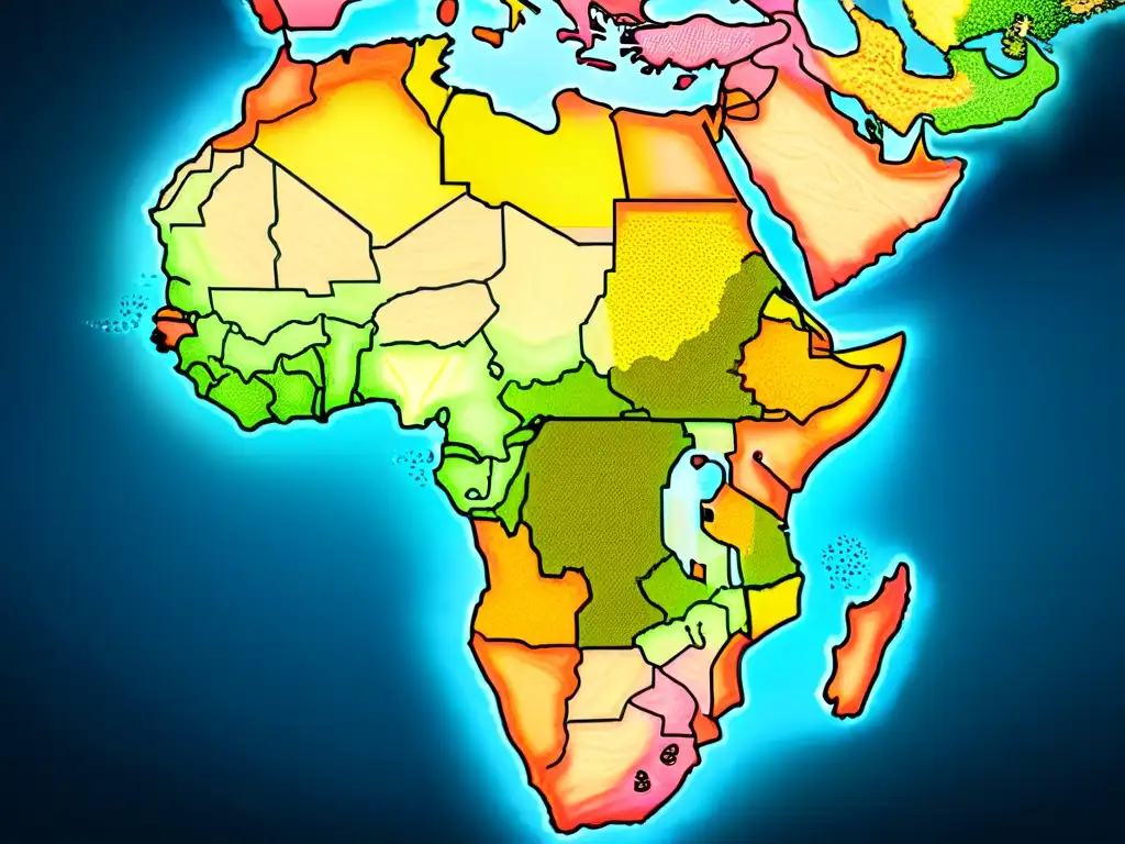 Fusión de cartografía antigua y digital en un detallado mapa sepia de África