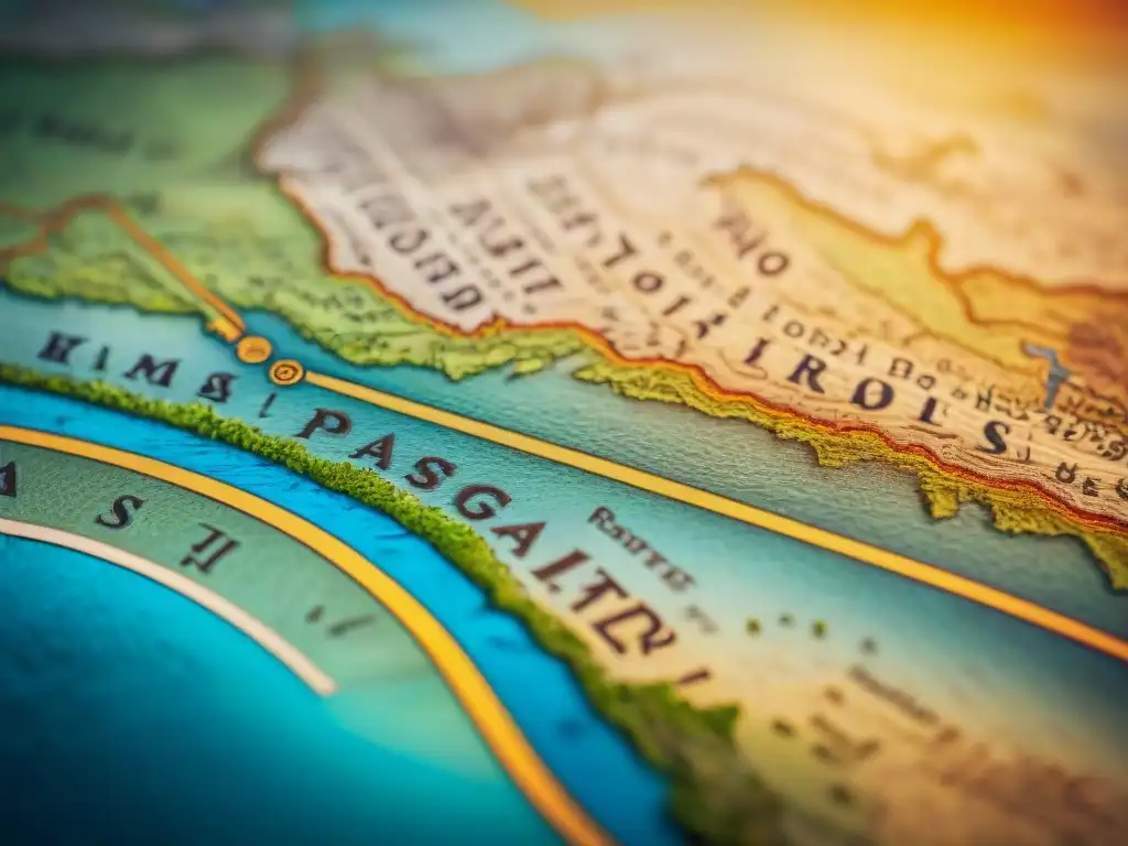 Un antiguo mapa en sepia con detalles cartográficos, símbolo del significado político de los mapas