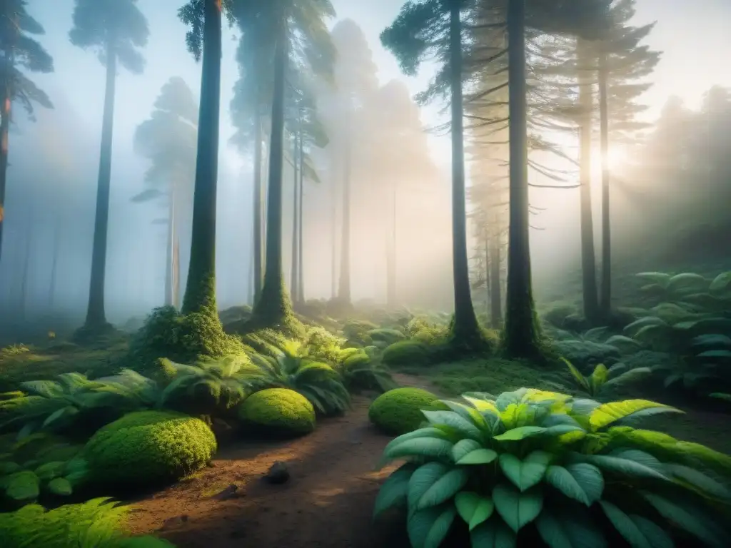 Un bosque exuberante se desvanece en un paisaje árido, destacando la diferencia entre un ecosistema próspero y otro afectado por el cambio climático