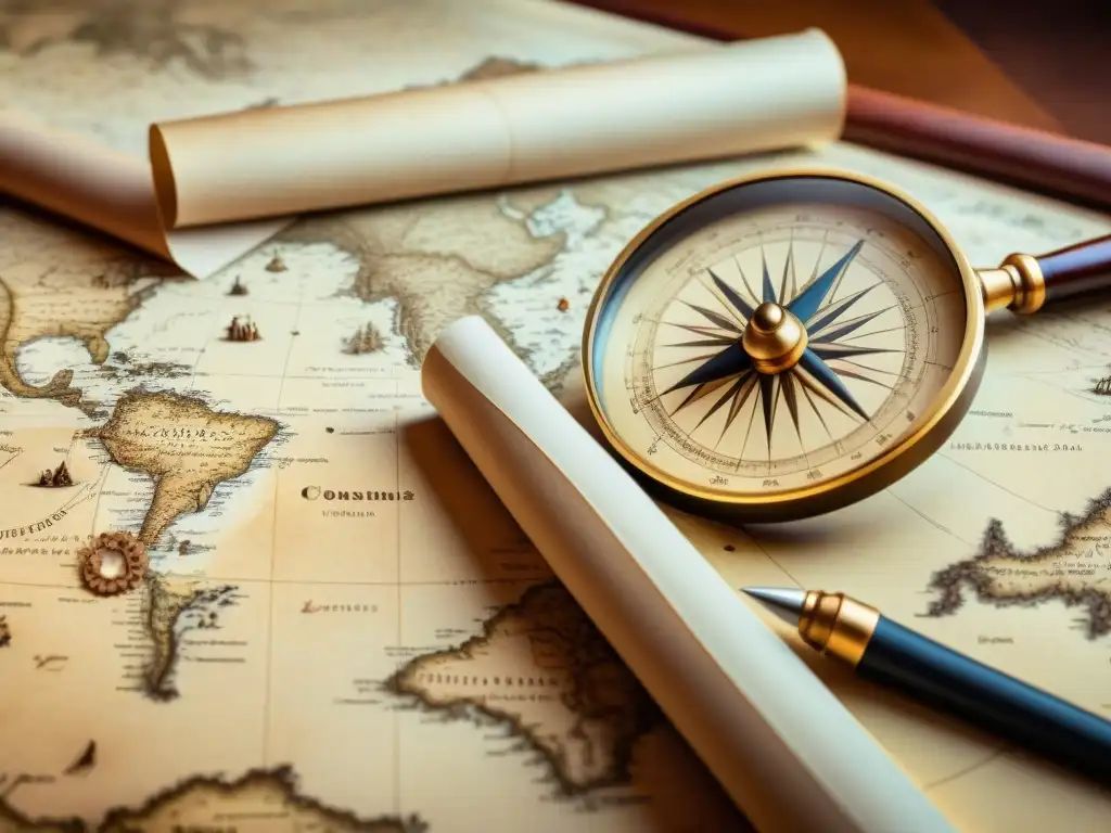 Mapa antiguo detallado: el arte perdido de la cartografía Un cartógrafo ancestral traza con detalle un antiguo mapa en pergamino