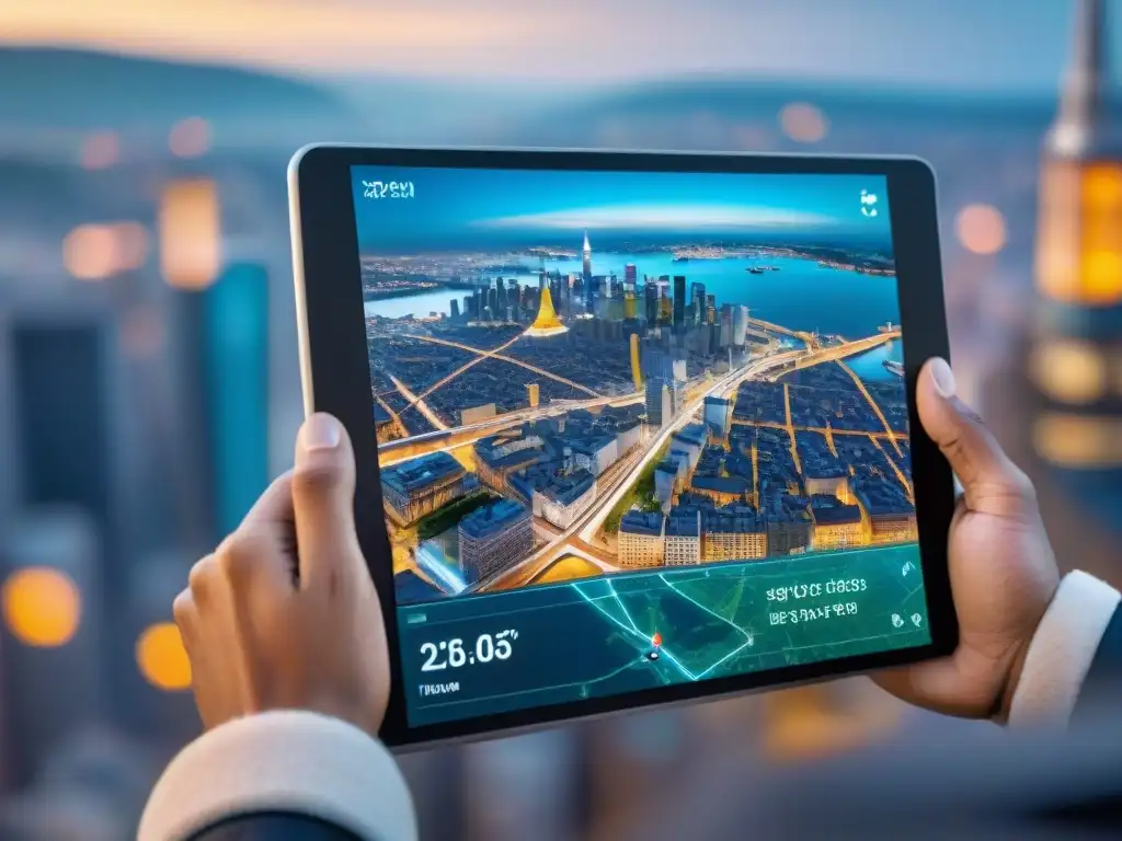 Explorando la ciudad con mapas digitales redefiniendo navegación viajes