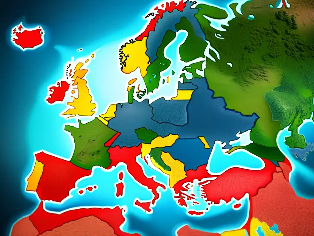 Ilustración sepia detallada de la evolución cartográfica postBrexit en Europa, mostrando los cambios territoriales y políticos entre países