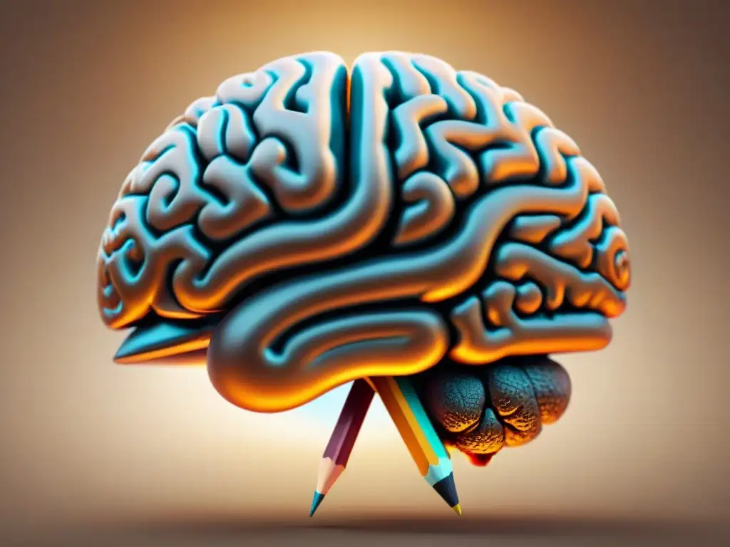 Ilustración detallada en sepia de un cerebro humano, representando la importancia de los mapas mentales en la retención del conocimiento