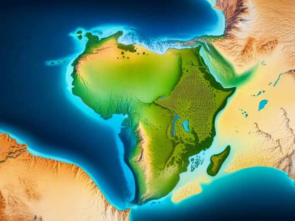 Representación cartográfica detallada de África medieval en sepia, basada en el mapa 'Tabula Rogeriana' del siglo XIII