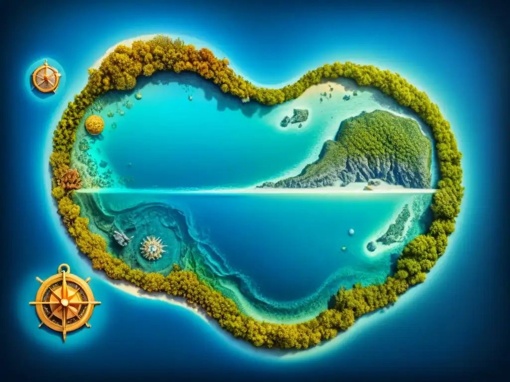 Evolución cartografía submarina: de lo antiguo a lo digital Ilustración sepia detallada de la evolución de la cartografía submarina, desde antiguos mapas manuscritos hasta técnicas digitales modernas