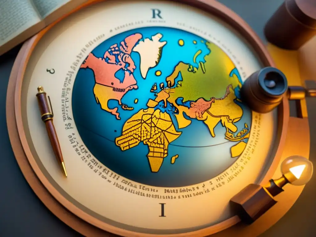 Gerardus Mercator creando su famoso mapa en estudio renacentista Entra en la evolución de la cartografía con un detallado dibujo sepia de Gerardus Mercator creando su famoso mapa en un estudio renacentista