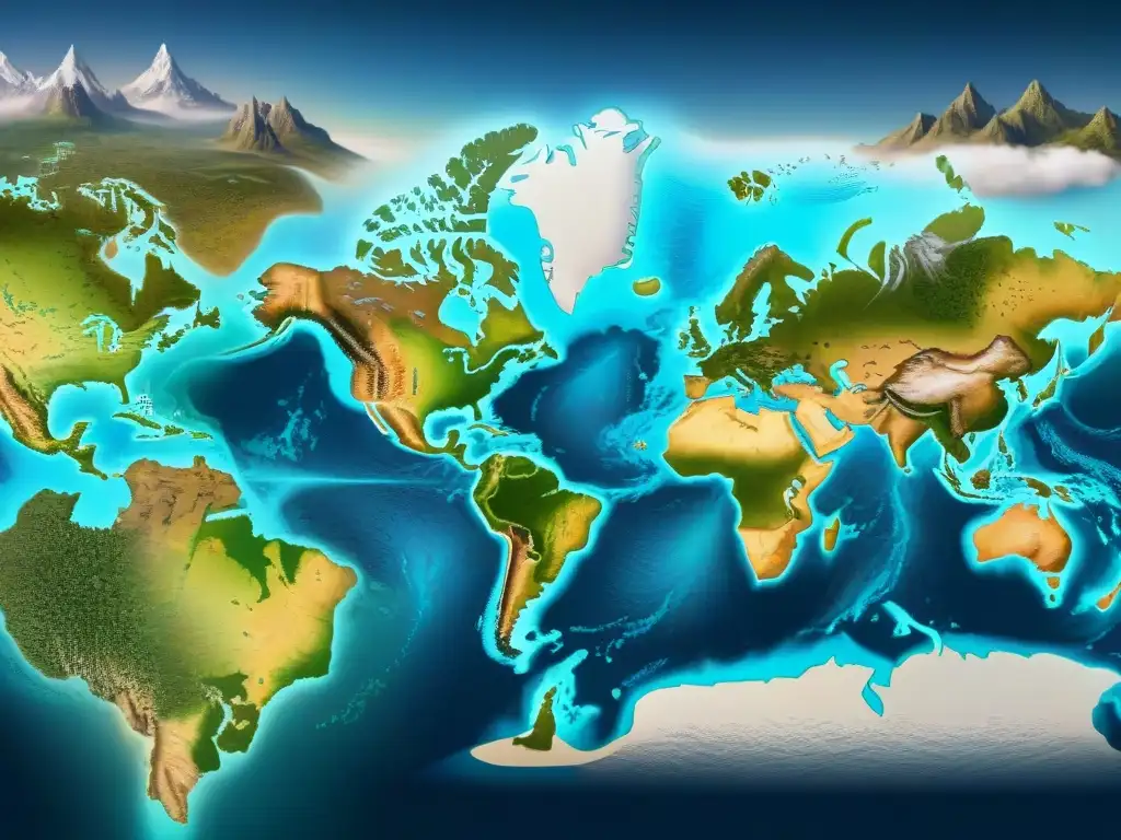 Detallado mapa sepia de la evolución de la cartografía temática