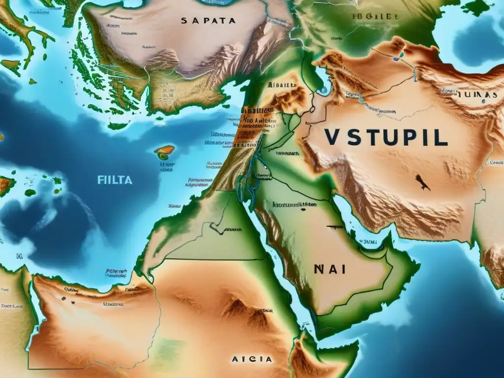 Detallado mapa histórico del Medio Oriente, resaltando el impacto de los mapas en la región