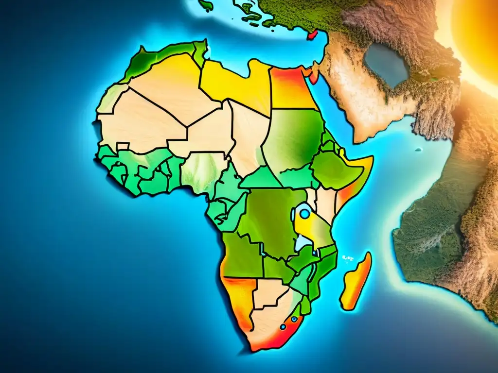 Un detallado mapa sepia de África, mostrando la evolución cartográfica a lo largo de los siglos