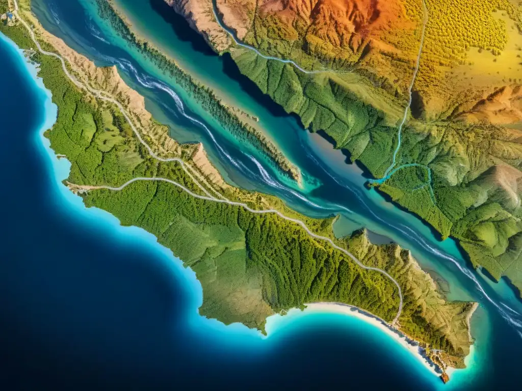 Un detallado mapa satelital se fusiona con complejos gráficos de Big Data, resaltando la importancia del Big Data en cartografía