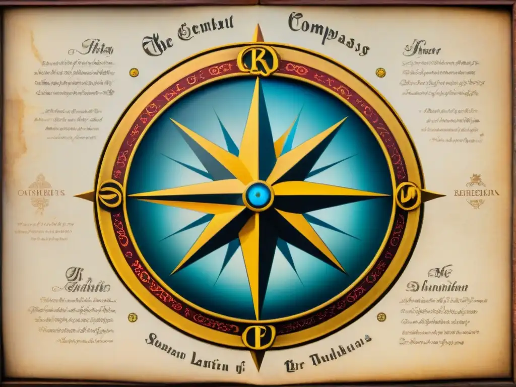 Detallado mapa sepia del siglo XVI con rosas de los vientos, criaturas marinas y cartuchos elaborados, evolución cartografía: historia y técnicas