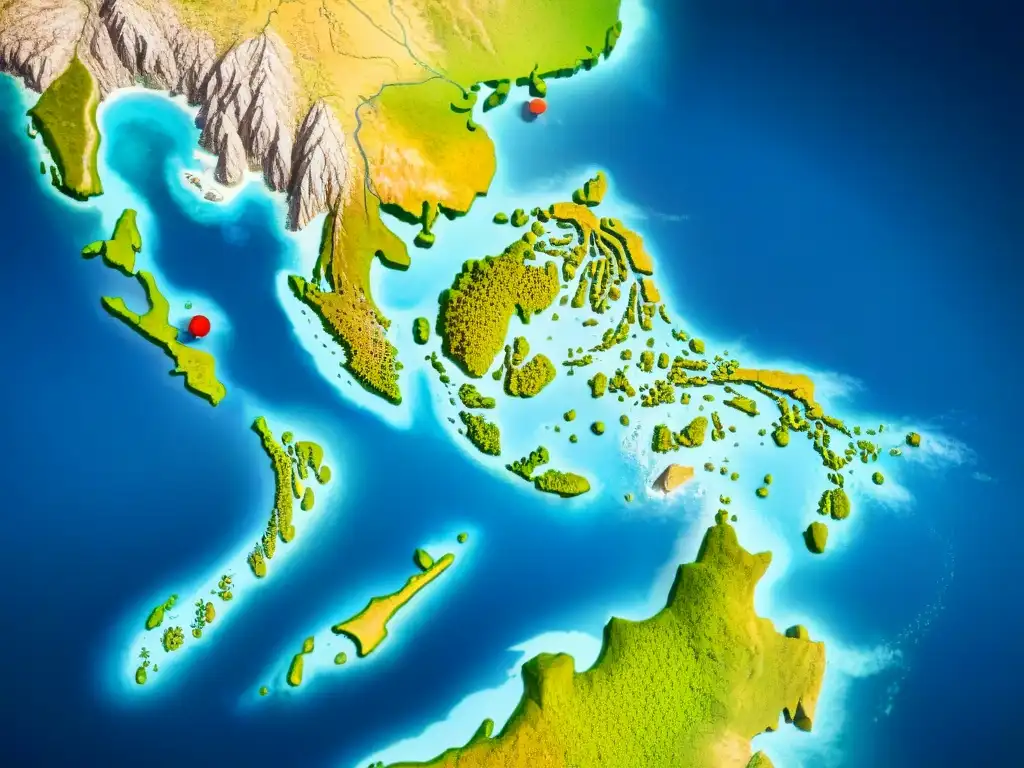 Detallado mapa sepia de Filipinas, evolución de la cartografía desde tiempos antiguos hasta la era digital