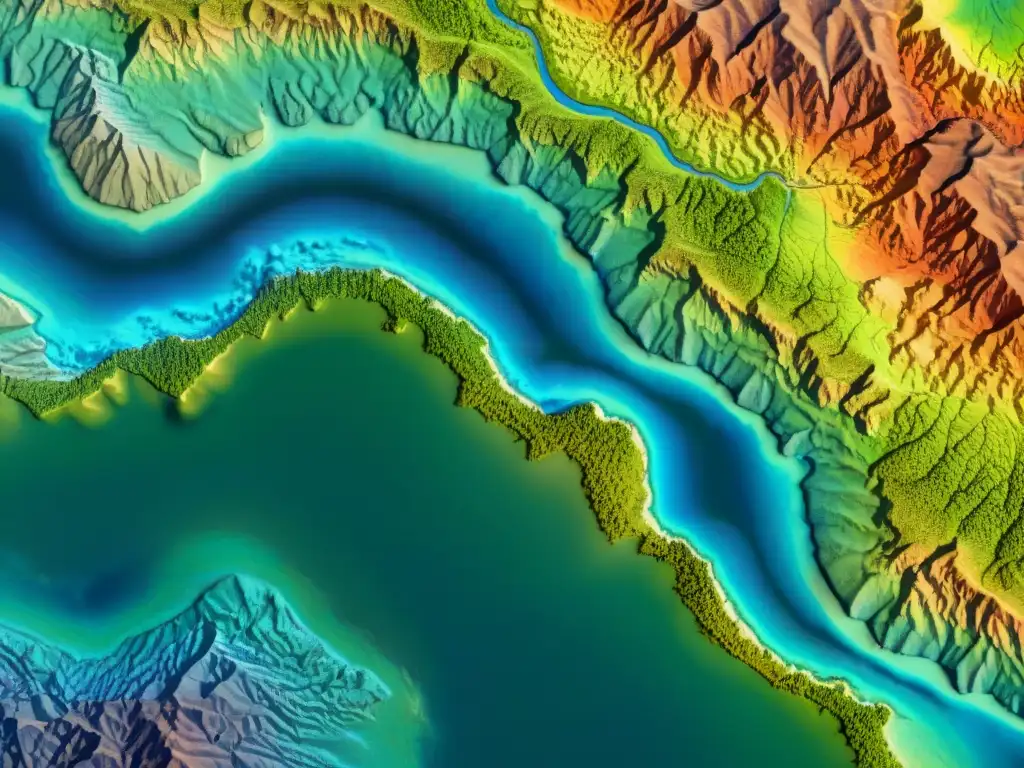 Un detallado mapa topográfico en sepia con un análisis estadístico avanzado de datos geoespaciales