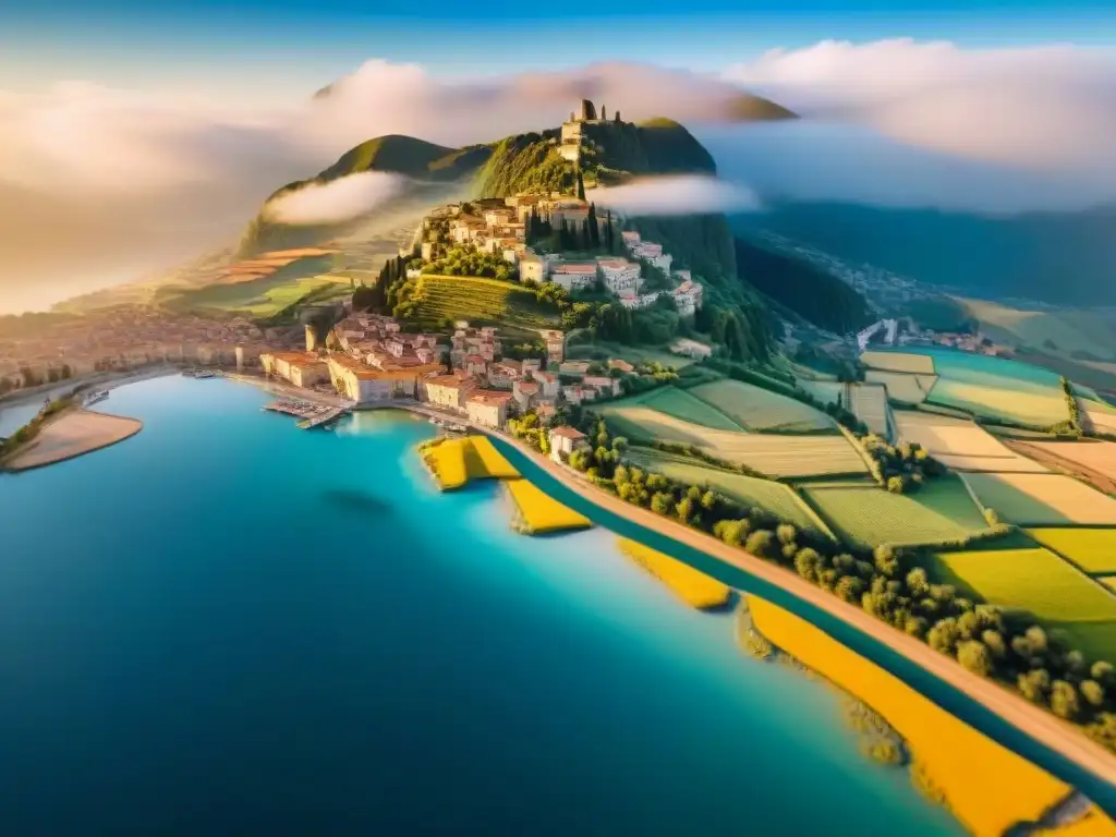 Mapa vintage en 8k de ciudades italianas: detalle histórico en sepia Detallado mapa vintage italiano en 8k resalta la evolución de ciudades