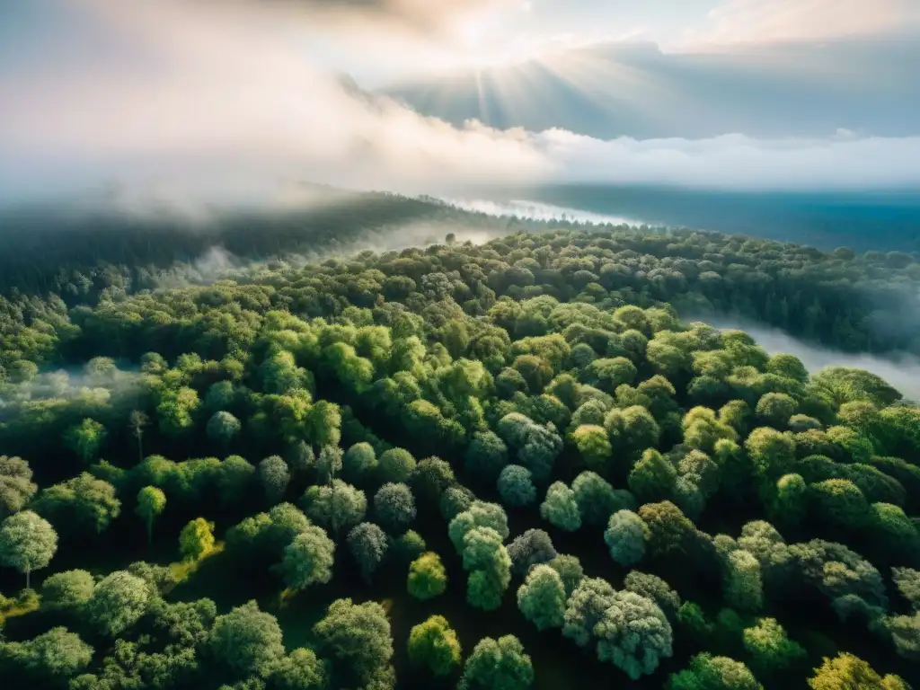 Detallado paisaje forestal en sepia, con conservacionistas usando cartografía en la lucha contra la deforestación