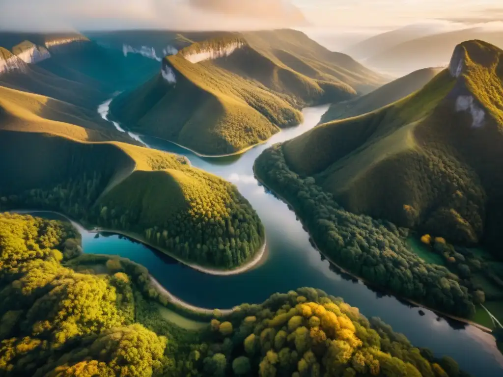 Vista aérea detallada de montañas rocosas al atardecer Explora la evolución de la cartografía con este detallado paisaje montañoso capturado por un dron al atardecer
