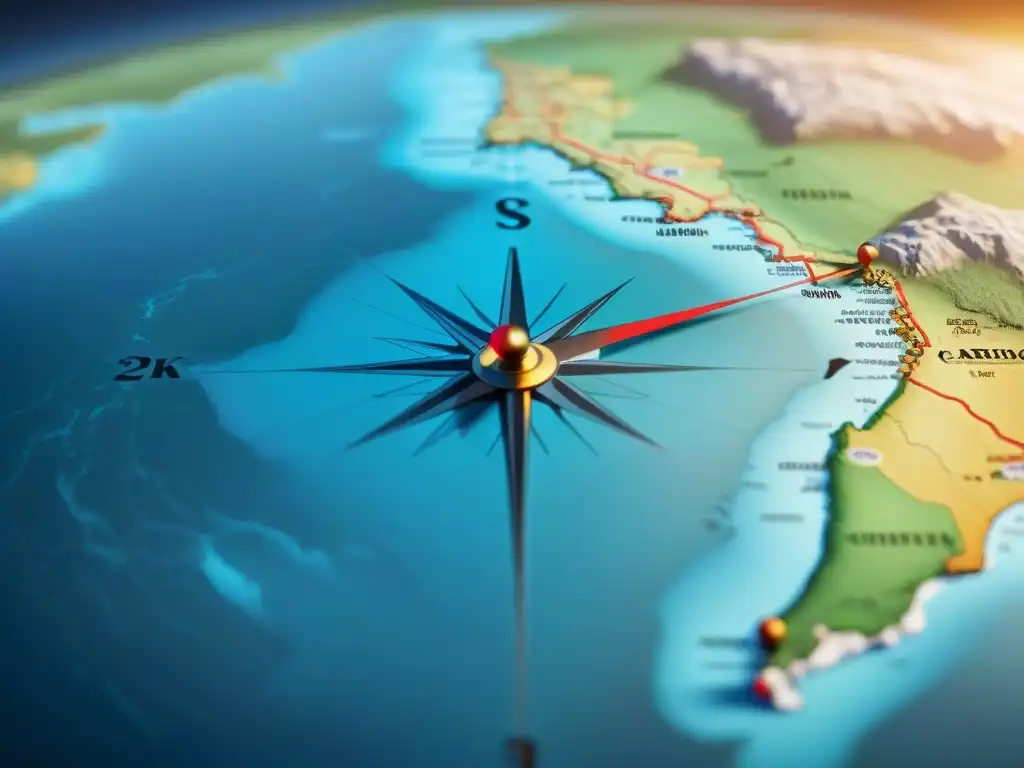 Detalle sepia de la evolución de la cartografía, desde brújula hasta GPS