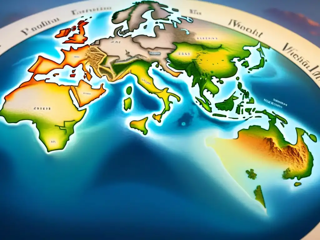 Detalle sepia de un mapa antiguo con errores cartográficos históricos comunes