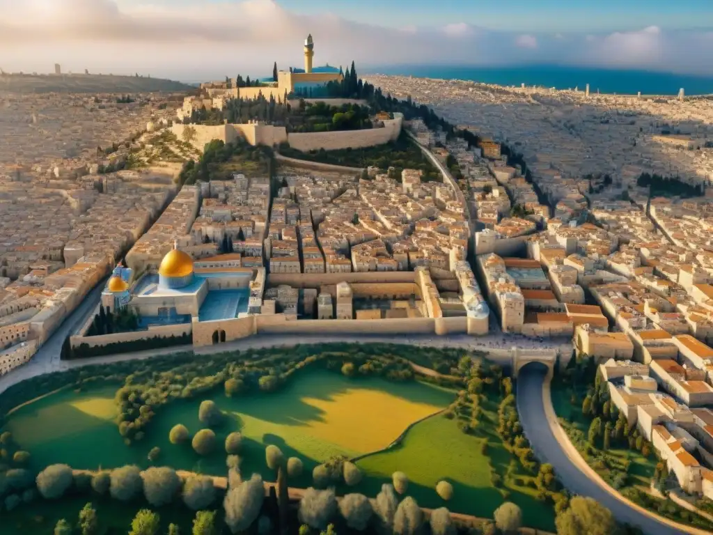 Detalle sepia de la evolución cartográfica de Jerusalén: mapas antiguos, monumentos y cambios históricos