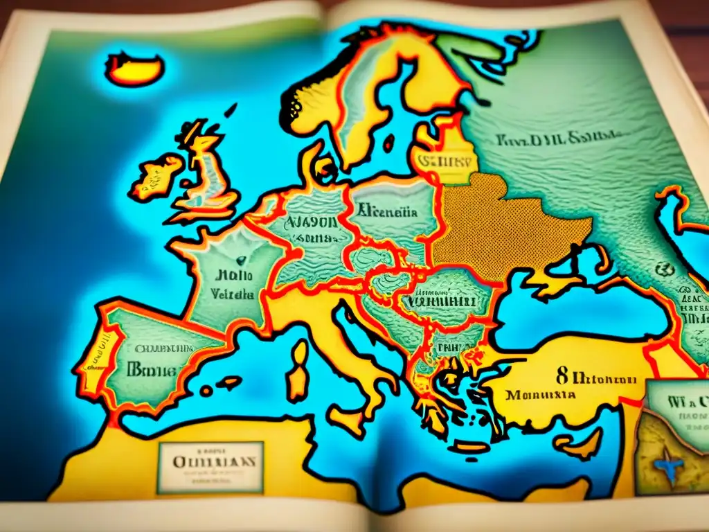 Evolución de la cartografía digital: Detallado mapa sepia del siglo XVII de Europa con monstruos marinos y rosas de los vientos