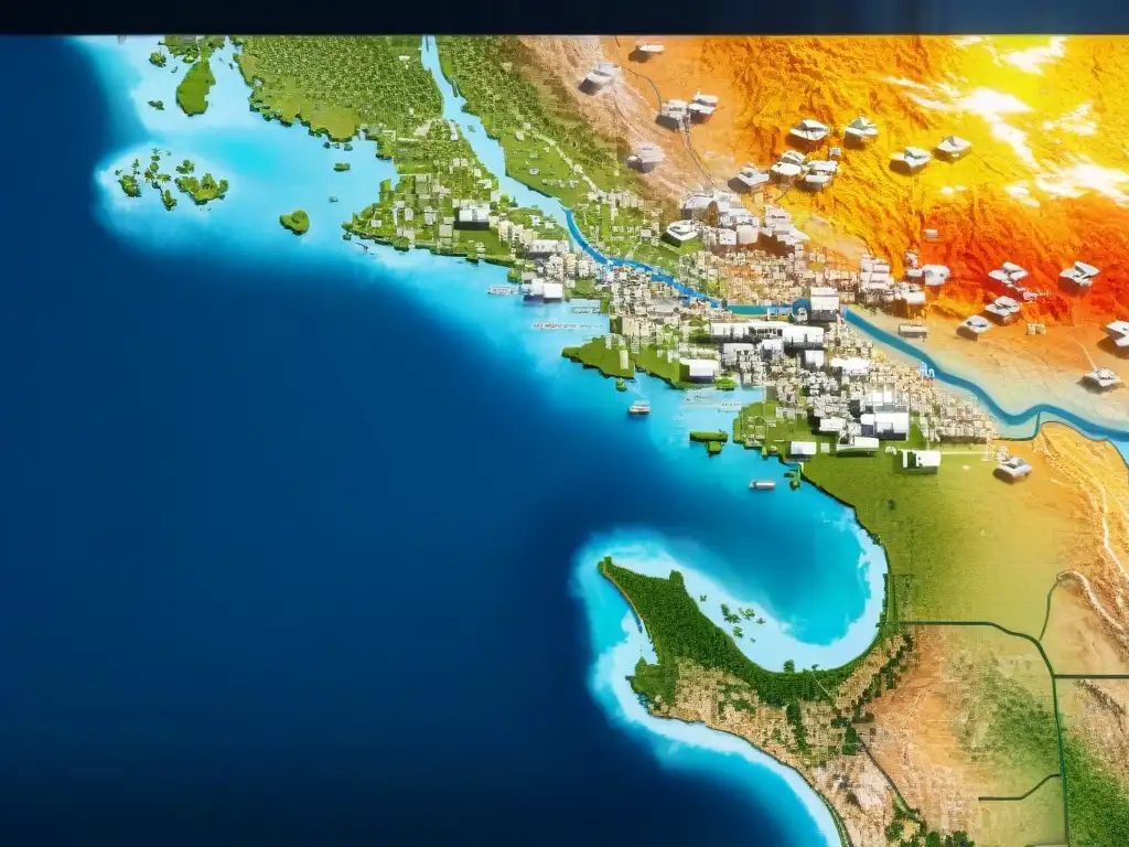 Cartografía digital para gestión de emergencias: detallado mapa con datos de respuesta en crisis y zonas de riesgo