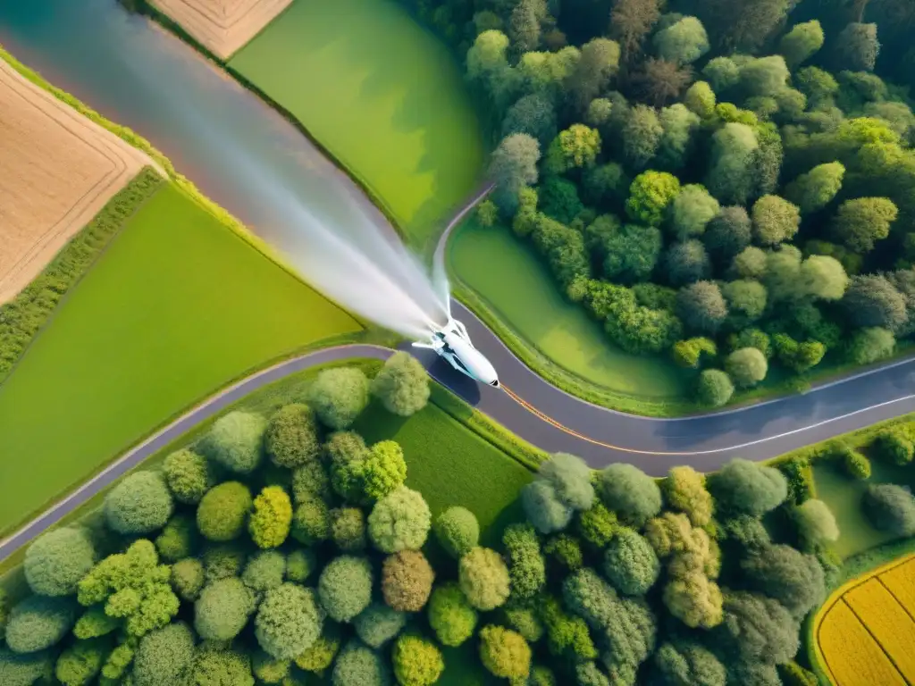 Mejorando resolución mapeo aéreo drones: Vista aérea sepia de exuberante paisaje detallado