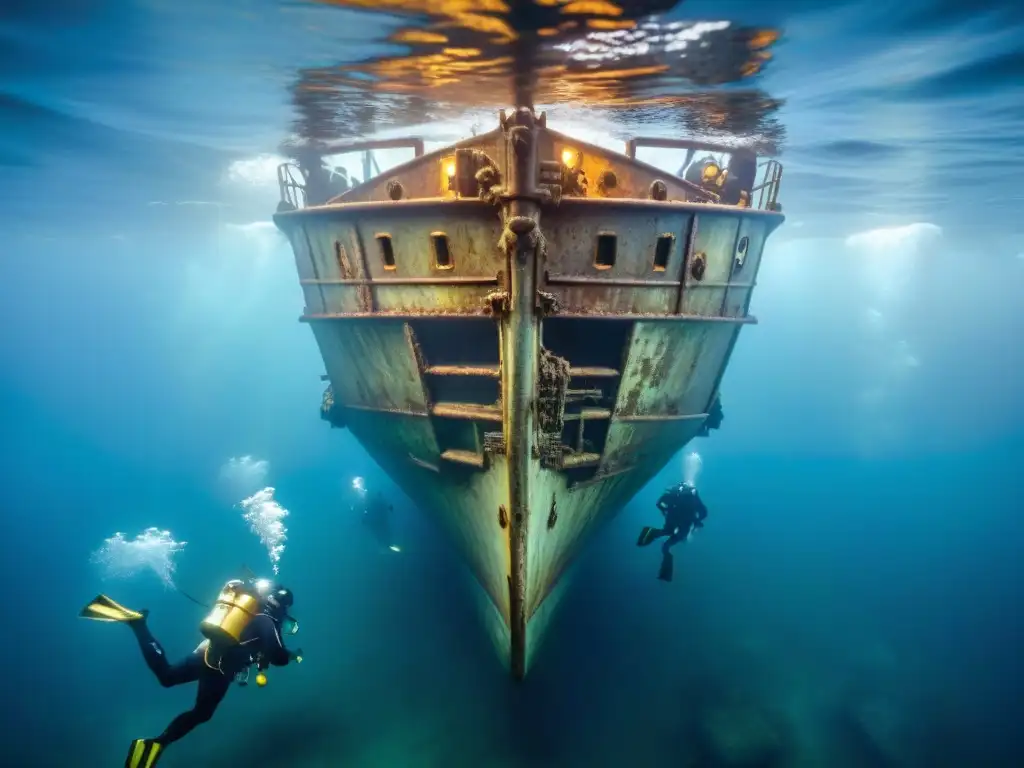 Equipo de cartógrafos submarinos explorando los restos del Titanic con tecnología avanzada