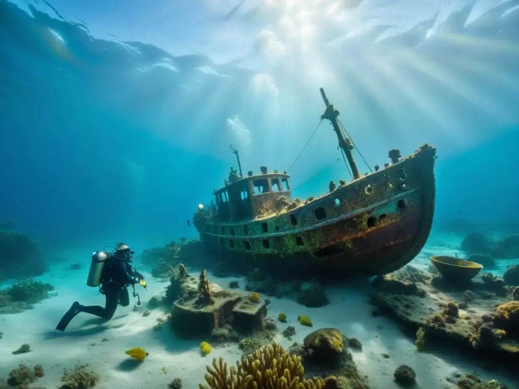 Exploración detallada de naufragio en el Pacífico Sur: arqueólogos submarinos cartografían restos entre vida marina