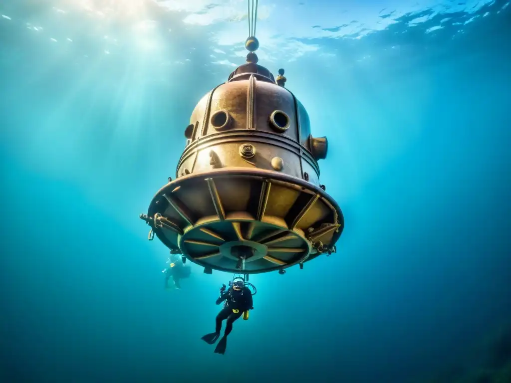 Exploración histórica de un campana de buceo con mapeo submarino tecnologías evolución