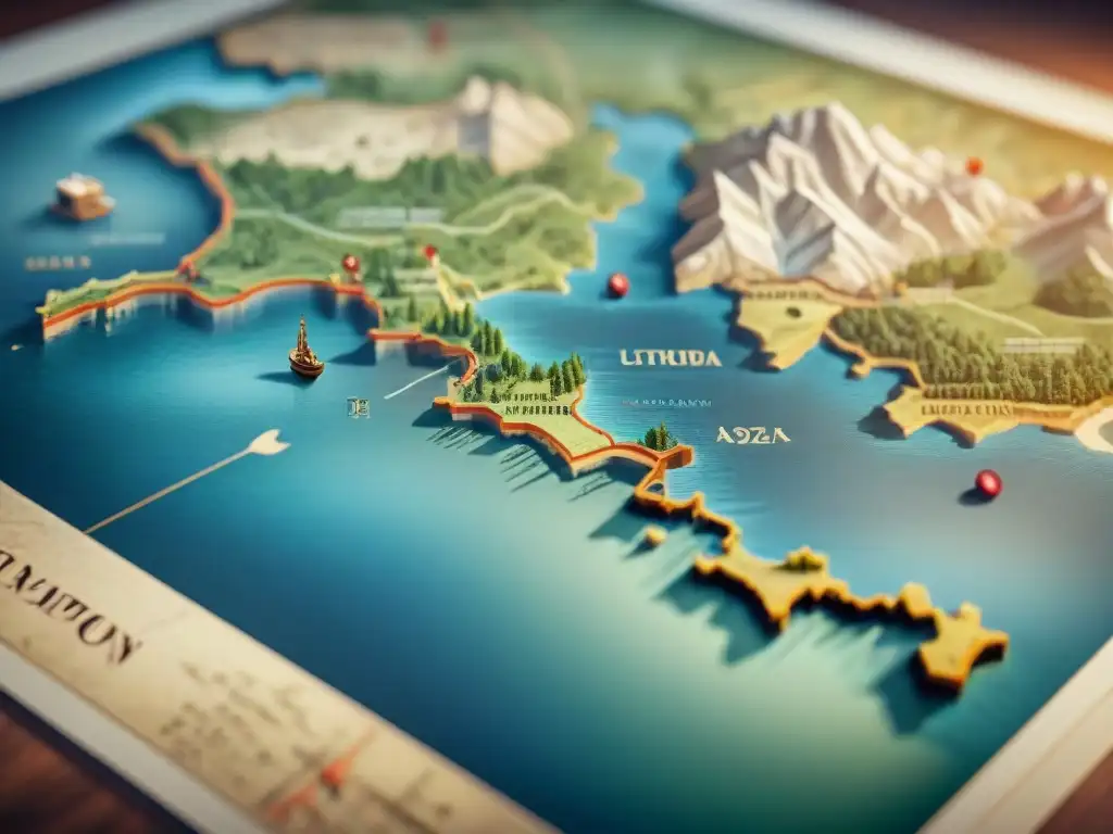 Un impresionante mapa sepia detallado que muestra la evolución de la cartografía desde antiguos mapas manuscritos hasta interfaces digitales modernas