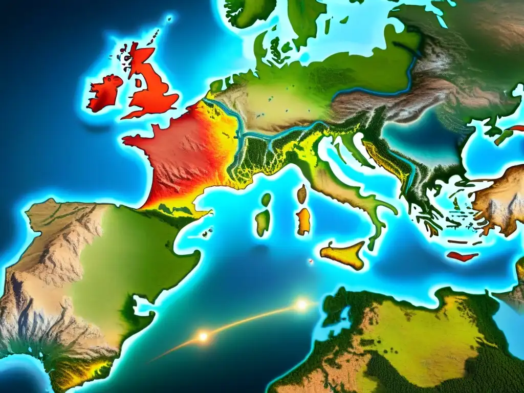 Un impresionante mapa digital que fusiona estilos de cartografía oriental y occidental, destacando la evolución de la Cartografía en la era digital