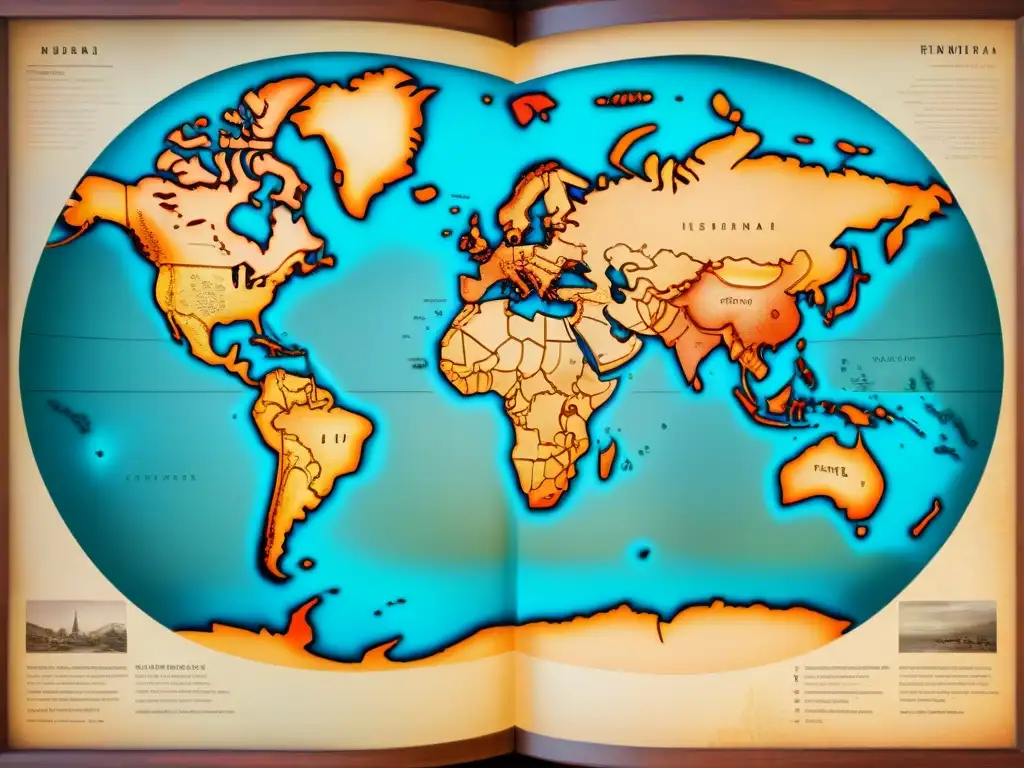 Mapa antiguo en sepia mostrando la evolución de la cartografía, influencia en mapas digitales