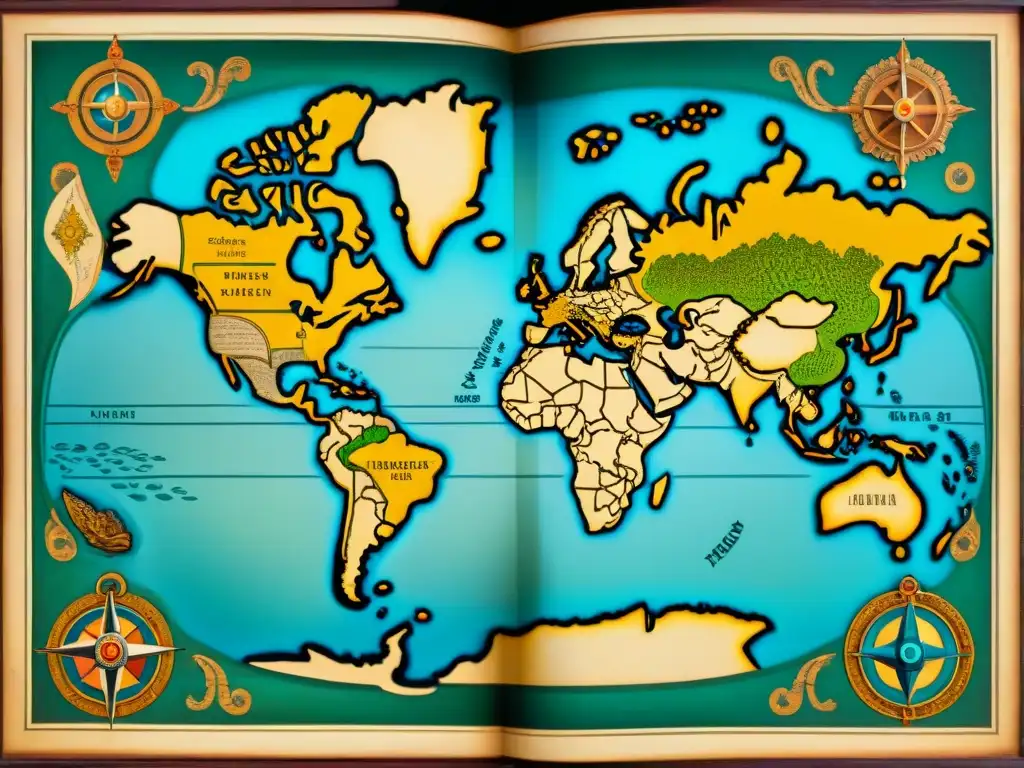 Mapa antiguo del siglo XVII con monstruos marinos y barcos, destacando la importancia de la cartografía histórica