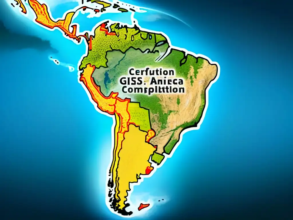 Mapa sepia de Latinoamérica con evolución de Certificaciones SIG cartografía evolución global