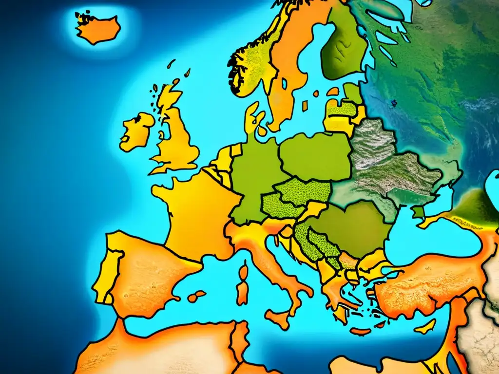 Mapa sepia detallado de Europa antigua con brújulas, monstruos marinos y barcos