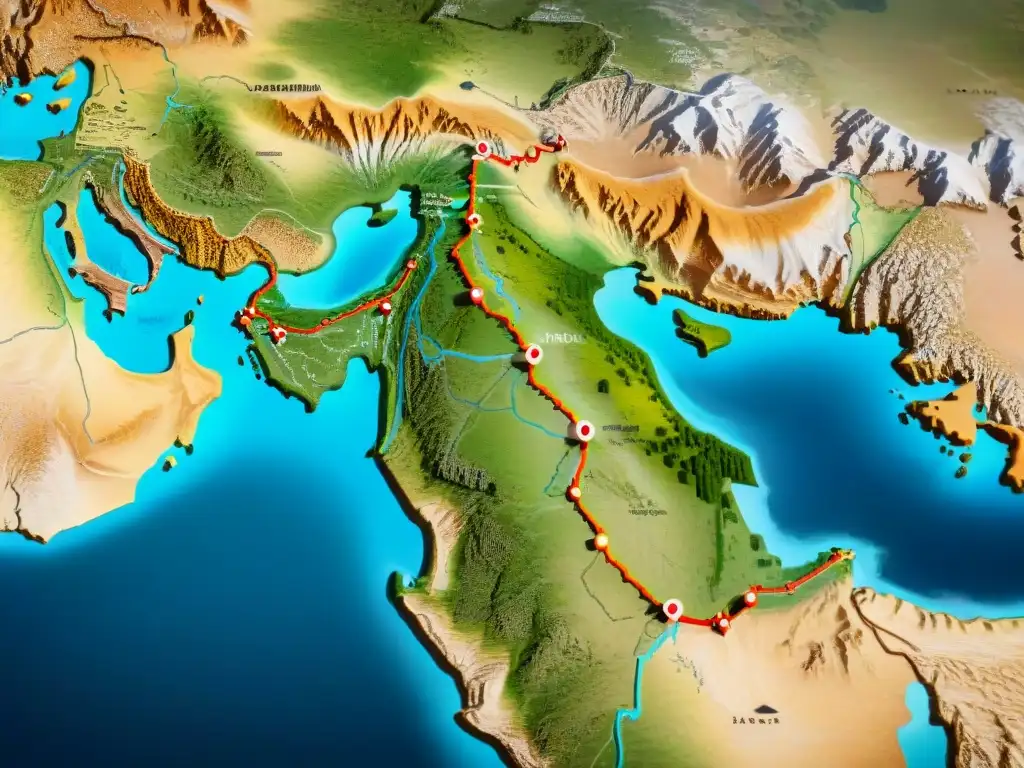 Mapa detallado sepia de la antigua Ruta de la Seda: historia, cartografía y evolución de la legendaria ruta comercial