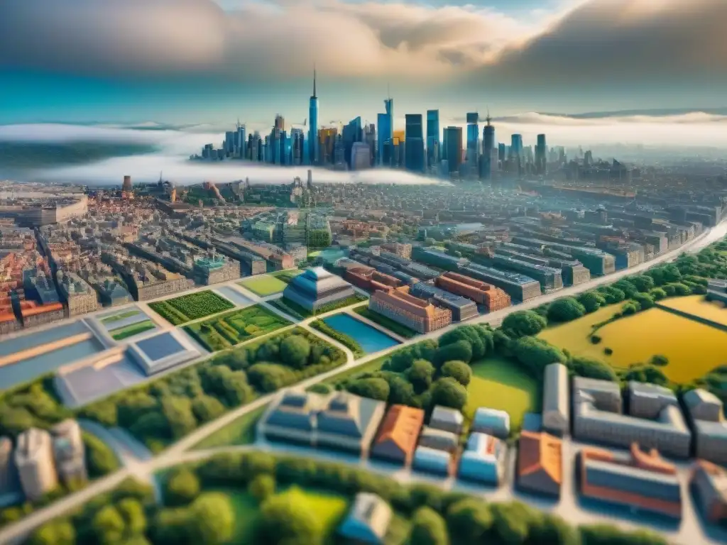 Mapa detallado sepia de ciudad del siglo XX: evolución urbana y cartografía Mapa detallado sepia de una bulliciosa ciudad del siglo XX, fusionando arte y precisión en la evolución cartografía mapas técnicas influencia