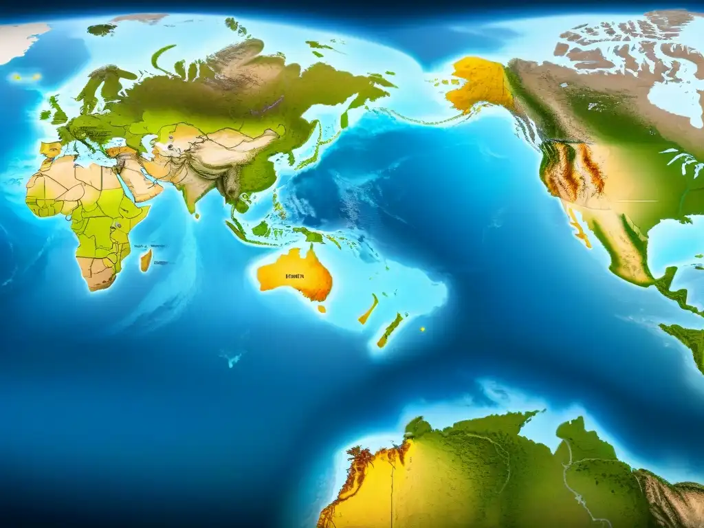 Mapa sepia detallado con evolución de conflictos territoriales y fronteras cambiantes