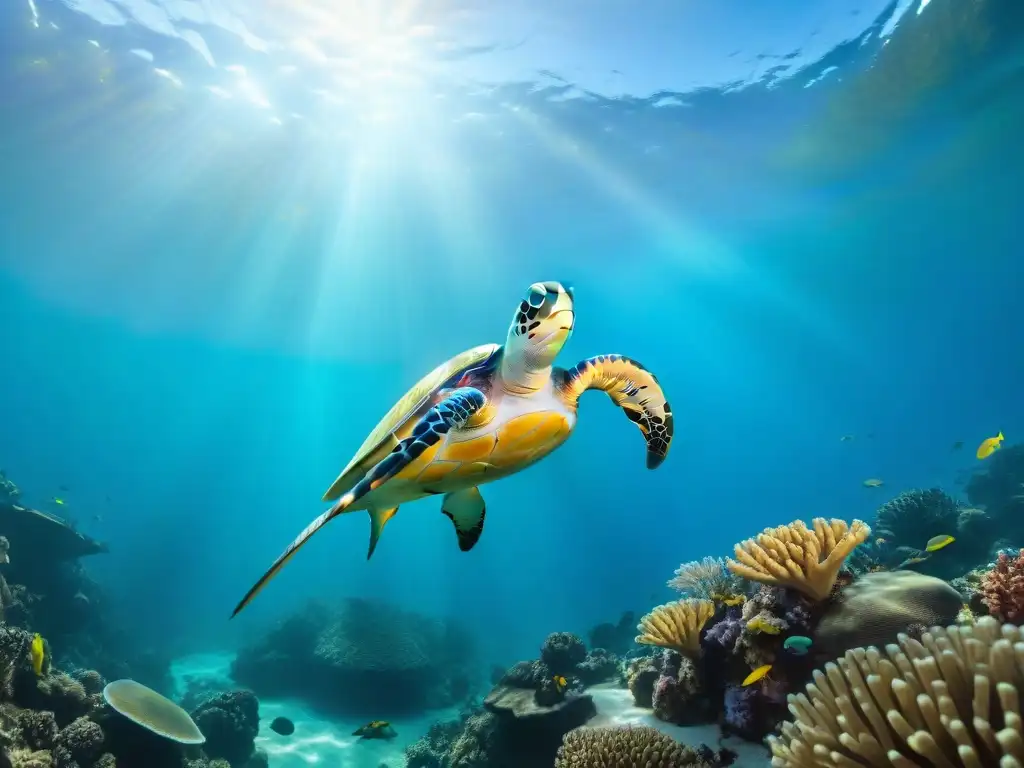 Mapa submarino detallado con vida marina colorida Mapa detallado del fondo marino con vida submarina colorida y formaciones volcánicas