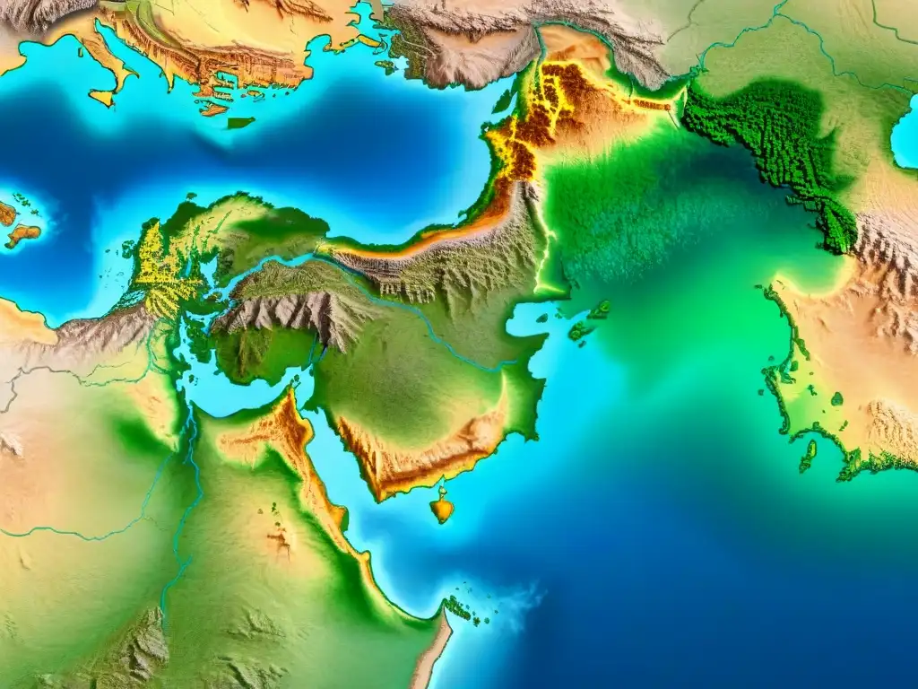 Mapa sepia detallado del Imperio Persa con un aspecto histórico, evolución cartografía mapas antiguos digitales