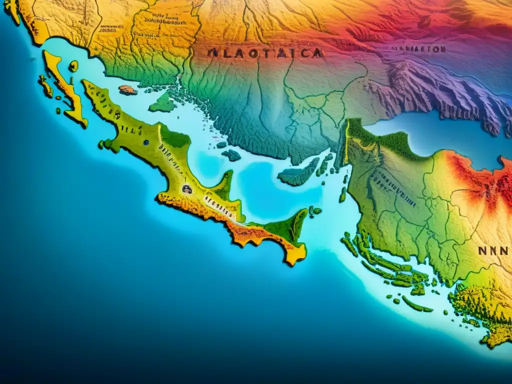 Mapa sepia detallado con líneas fronterizas manipuladas por figuras políticas, simbolizando la manipulación política en cartografía