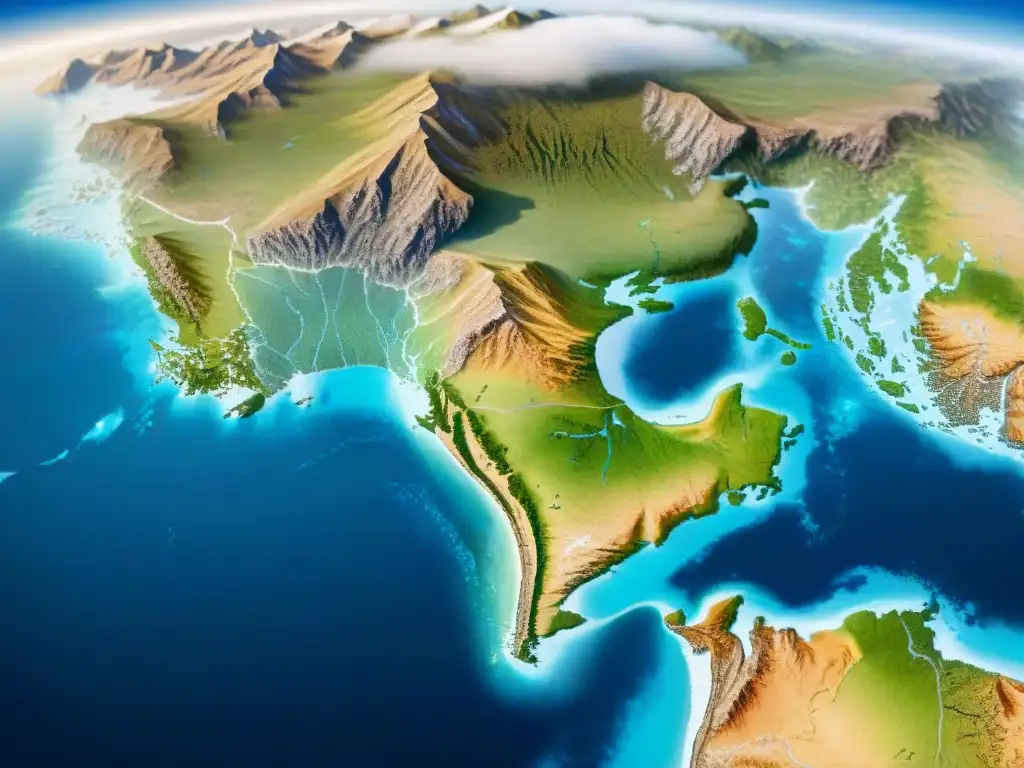 Mapa sepia detallado del mundo con rutas comerciales, migratorias y divisiones geopolíticas