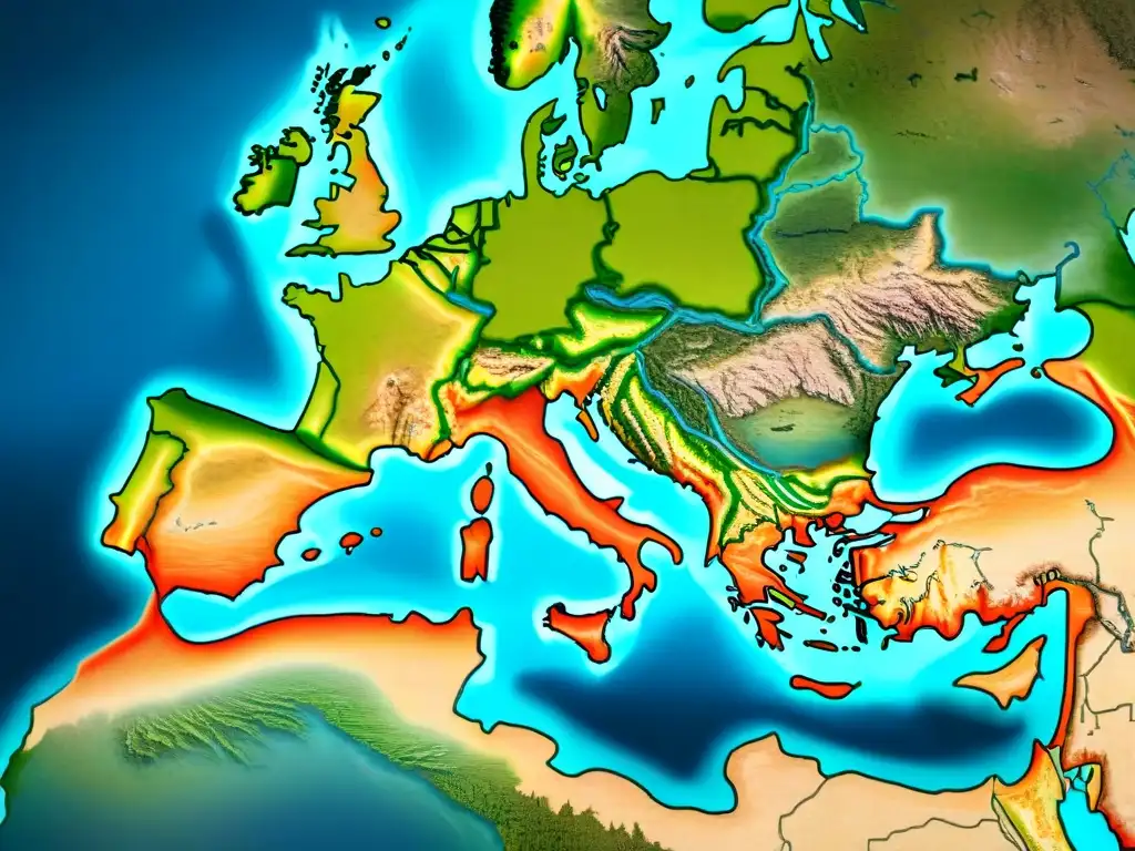 Mapa sepia detallado de rutas comerciales del Imperio Romano, resaltando ciudades, puertos y caravanas, clave en evolución histórica