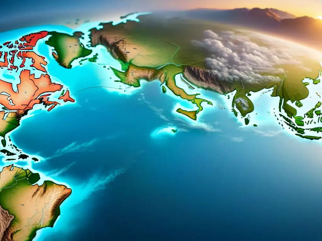 Mapa sepia detallado del siglo XIX con fronteras, rutas y ciudades