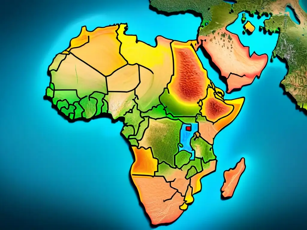 Mapa sepia detallado de África con símbolos cartográficos, exudando sabiduría y evolución cartográfica influencia cartógrafos