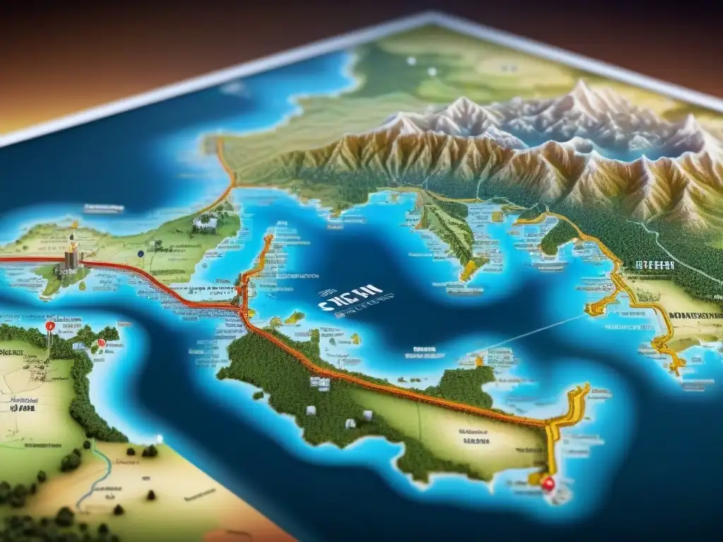 Un mapa detallado en sepia que fusiona técnicas antiguas y modernas de cartografía