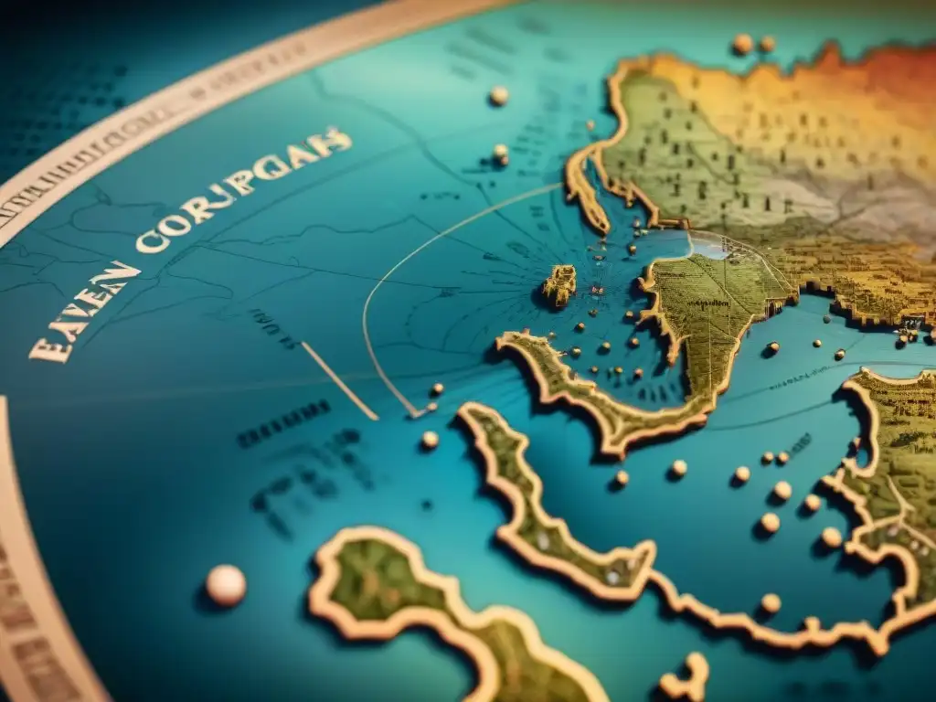 Mapa detallado sepia de la evolución de técnicas de cartografía digital, fusionando pasado y presente en un pergamino vintage