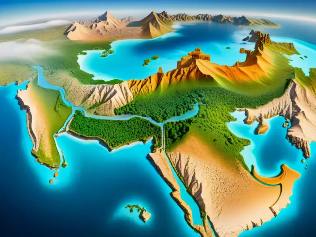 Mapa detallado en sepia de los viajes de Marco Polo por la Ruta de la Seda, con animales exóticos y ciudades clave