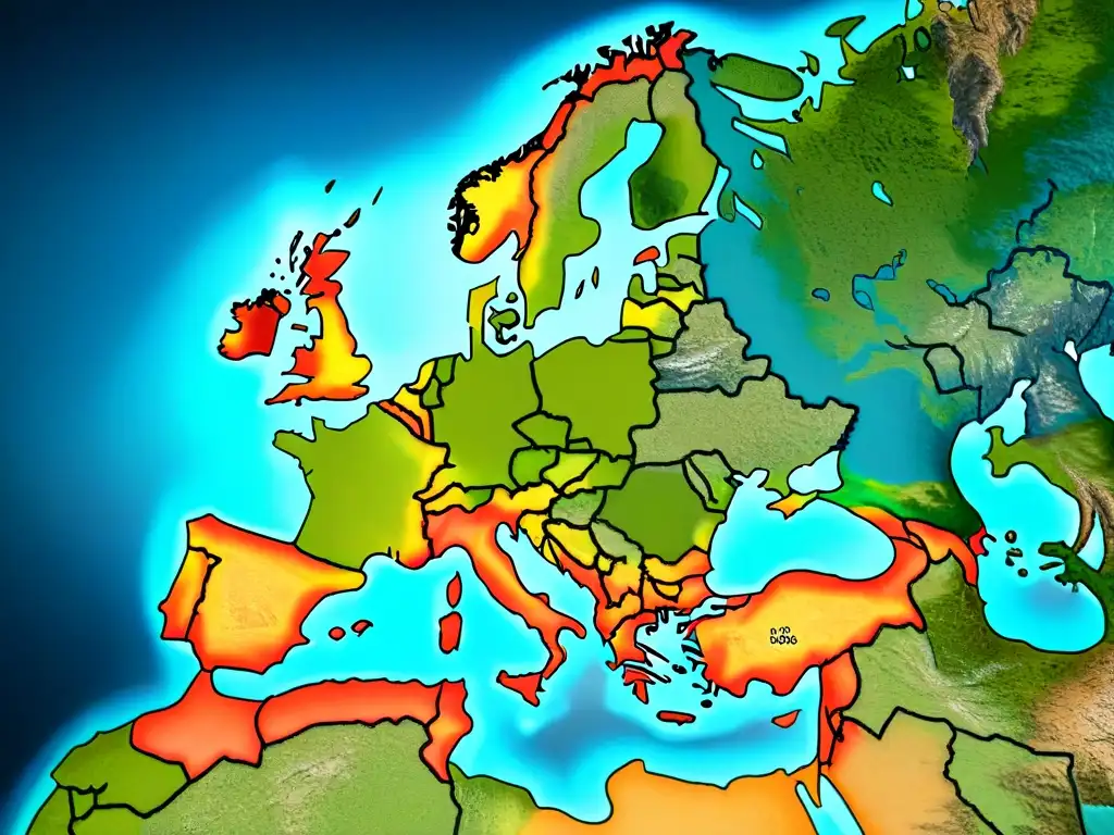 Mapa detallado sepia de Europa siglo XIX, reflejando la evolución cartográfica durante la Revolución Industrial